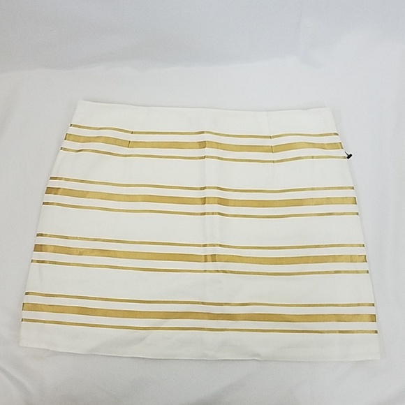 🍍J Crew Gold Stripe Skirt 6 - Picture 4 of 7
